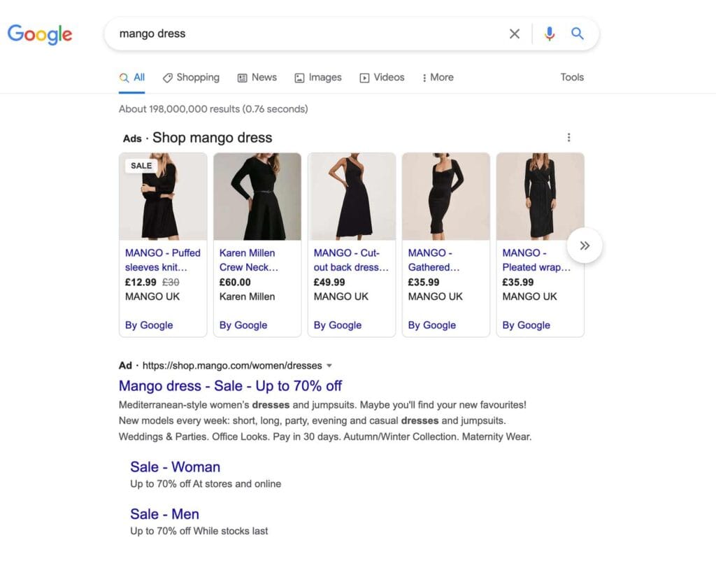 More SERP space with brand keywords in Google Ads